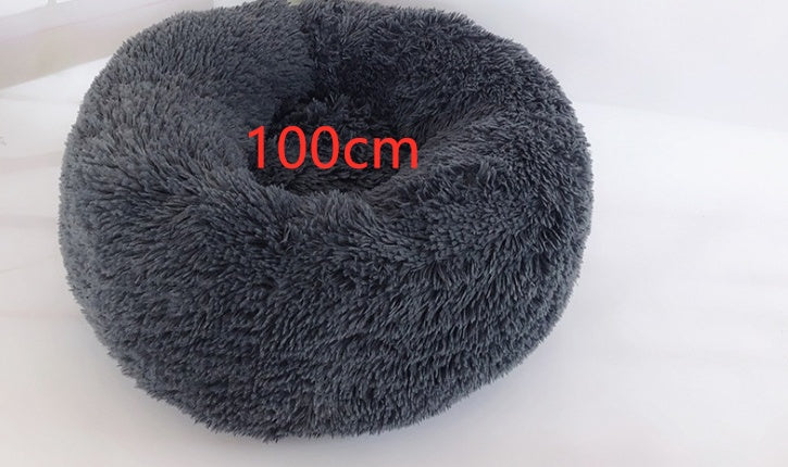 Cotton Pet Bed Winter Warm Sleeping Bed For Dogs Kennel Dog Round Cat Long Plush Puppy Cushion Mat Portable Cat Supplies