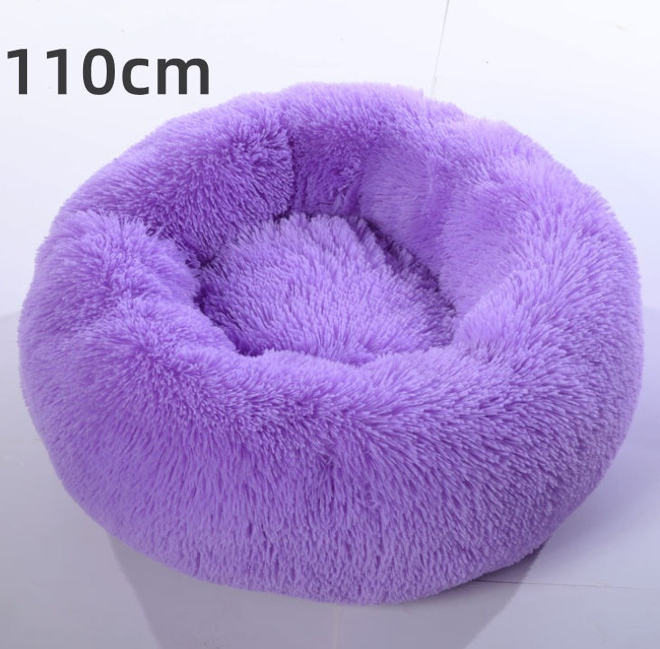 Cotton Pet Bed Winter Warm Sleeping Bed For Dogs Kennel Dog Round Cat Long Plush Puppy Cushion Mat Portable Cat Supplies